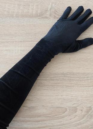 7-33 оксамитові довгі рукавички длинные перчатки бархатные8 фото