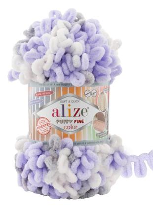 Пряжа alize puffy fine color 6372