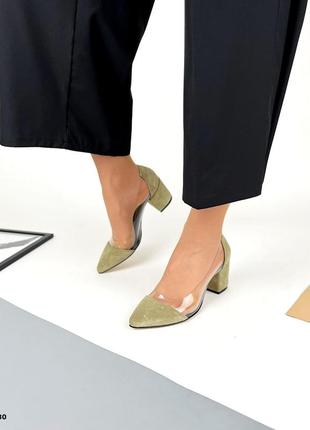 Жіночі туфлі човники натуральні шкіра замша5 фото