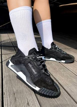 Стильные женские кроссовки в стиле dolce & gabbana ns1 black чёрные