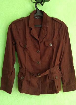 Куртка лёгкая, пиджак, ветровка, жакет шоколадного цвета ellie louise, р. 40/l/48.