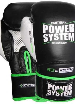 Перчатки для бокса power system 5004 impact, black 12 унций