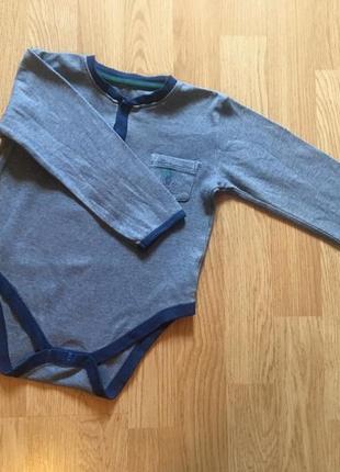 Бодик с длинным рукавом для мальчика nutmeg, размер 86-92