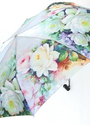 Атласна жіноча парасолька trust квітковий принт ( повний автомат ) арт. 32472-1