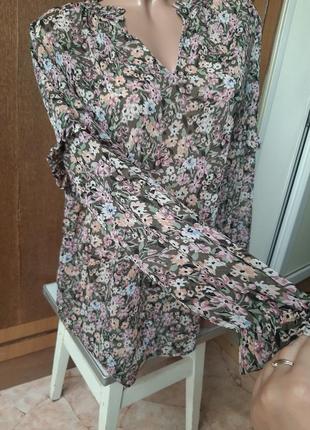 Красива легчайшая шифонова блуза у квіти edc3 фото