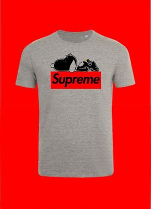 Футболка youstyle  supreme 0983 m gray
