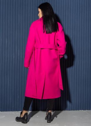 Яркое демисезонное женское брендовое пальто мадрид фуксия9 фото