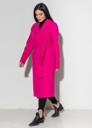 Яркое демисезонное женское брендовое пальто мадрид фуксия7 фото