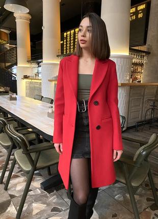 Актуальне червоне пальто мілена з італійського кашеміру10 фото