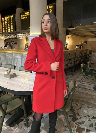 Актуальное красное пальто милена из итальянского кашемира1 фото
