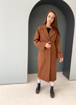 Зимнее теплое брендовое длинное женское пальто6 фото
