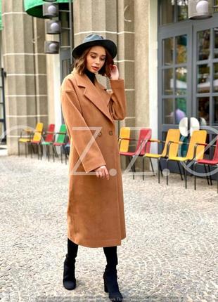 Зимове жіноче довге пальто з італьянського кашеміру