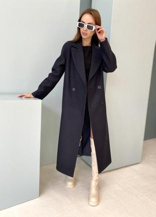 Качественное женское двубортное  зимнее длинное пальто с поясом7 фото
