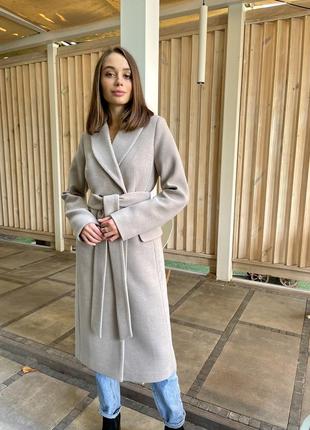 Зимнее женское длинное классическое пальто из итальянского кашемира1 фото