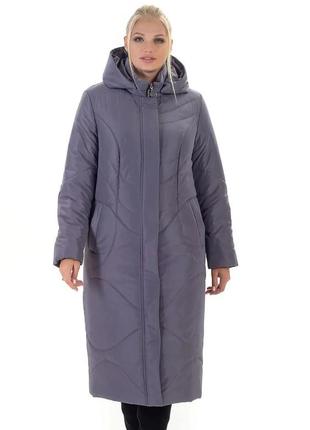 Качественное длинное женское зимнее пальто больших размеров