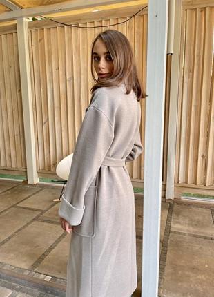 Женское зимнее длинное шикарное пальто премиум качества1 фото
