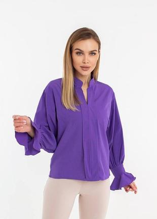 Женская однотонная рубашка супер-софт длинный рукав размеры норма и батал5 фото