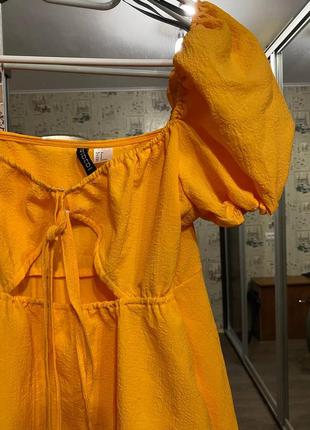 Оранжевое летнее платье h&m / помаранчева літня сукня h&m2 фото