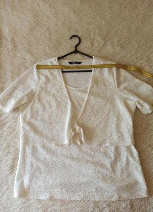 Мереживна блуза, молочного кольору4 фото