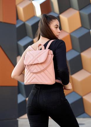 Стильний рожевий молодіжний рюкзак-сумка для школи3 фото