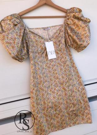 Zara 💛сукня платье з об’ємними рукавами бафи1 фото