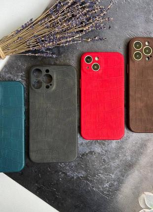 Чехол для iphone под крокодила crocodile leather case full iphone 13 series