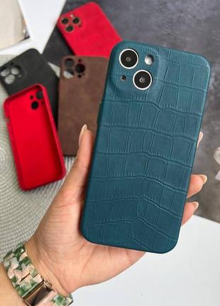 Чохол для iphone під крокодила crocodile leather case full iphone 13 series10 фото