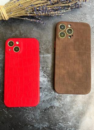 Чохол для iphone під крокодила crocodile leather case full iphone 13 series9 фото