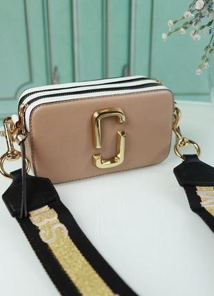 Marc jacobs camera small bag beige gold жіноча міні сумочка марк джейкобс бежева мокко женская компактная бежевая мини сумка