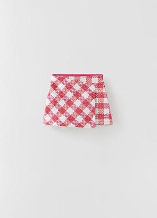 Твідовий спідниця-шорти в клітку віші zara