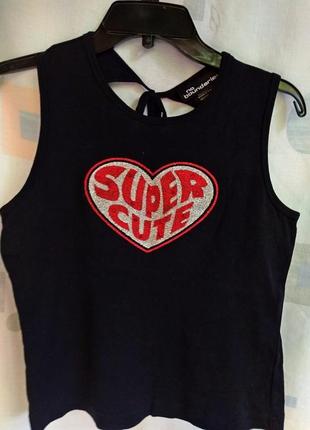 Майка 46 мексика чёрная с сердечком и стразами