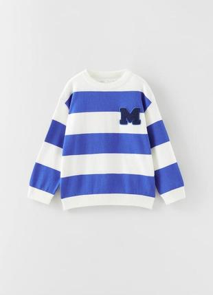 Смугастий светр в університетському стилі zara