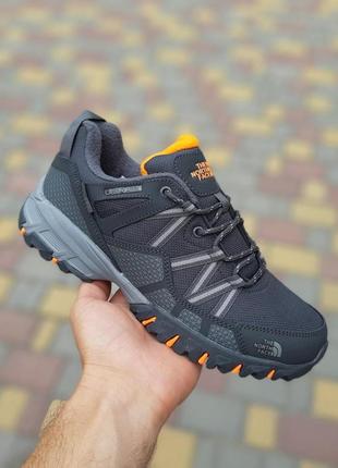 Теплі зимові кросівки the north face stretch сірі з помаранчевим термо чоловічі осінні кросівки тнф ультра