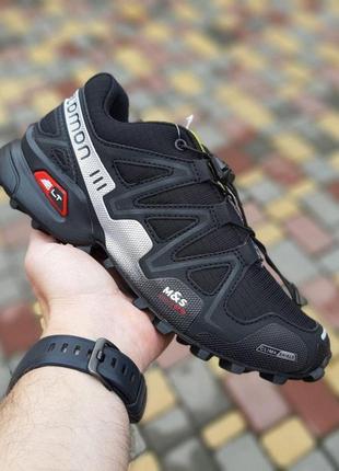 Мужские кроссовки salomоn speedcross 3 чёрные с белым летние кросовки саломон для парня отличного качества