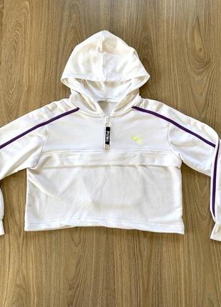 Жіночий худі спортивний вкороченний світшот бавовняний з капюшоном