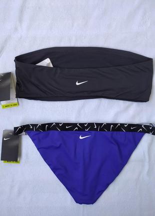 Nike новый купальник раздельный лиф повязка бандо с большим логотипом бикини плавки2 фото