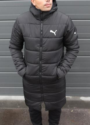 Мужская удлинённая куртка парка с капюшоном puma