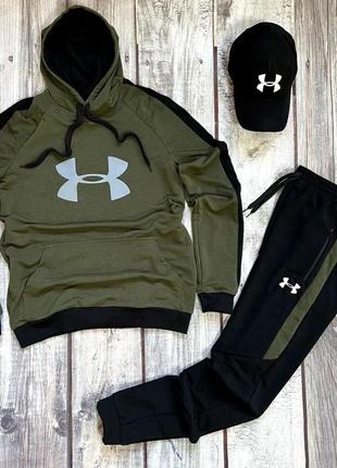 Осенний коричневый спортивный костюм under armour с капюшоном на манжете осінній коричневий спортивний костюм андер армор