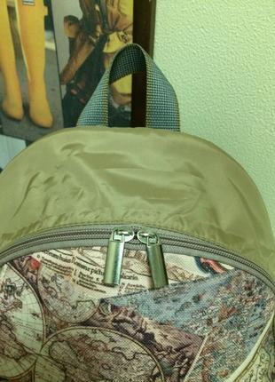 Рюкзак жіночий текстильний з принтом5 фото