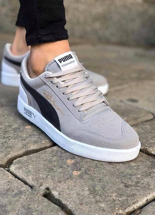 Демисезонные серые кроссовки кеды puma ralph sampson сірі чоловічі кросівки пума ральф семсон