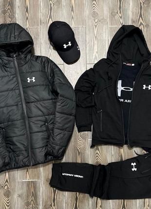 Осенний чёрный спортивный костюм комплект under armour осінній чорний спортивний костюм комплект андер армор