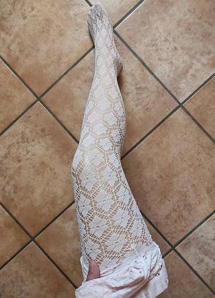 Качественные фирменные детские розовые ажурные колготки calzedonia