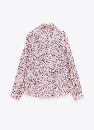 Zara рубашка с мелким цветочным принтом4 фото