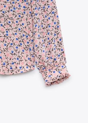 Zara рубашка с мелким цветочным принтом5 фото