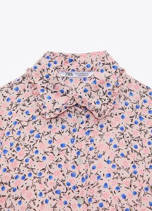 Zara рубашка с мелким цветочным принтом3 фото