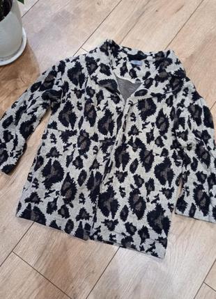 Дитяче пальто пальтішко кардиган в леопардовий принт пальтишко в леопардовый кофта на роспах оверсайз свободное2 фото