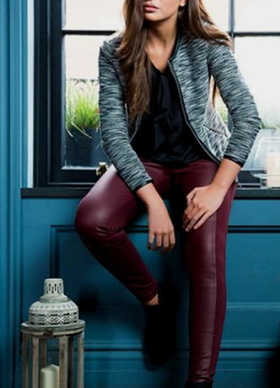 Повседневные лосины леггинсы кожаные штаны esmara брюки цвет марсала бордовые1 фото
