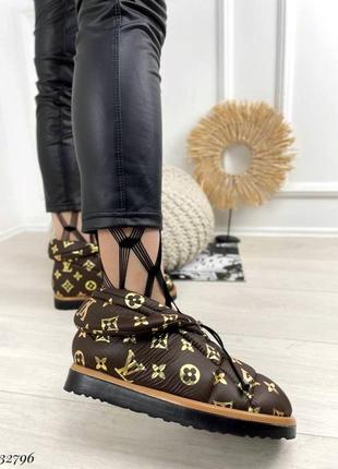 Дутики угги валенки плащевка ботинки зима луи