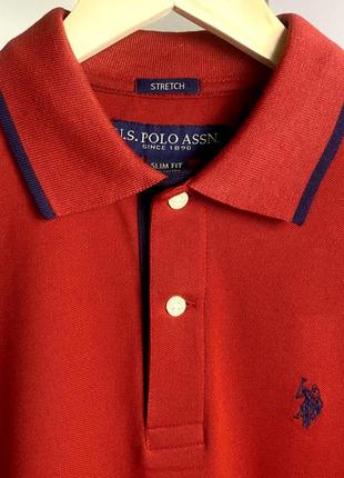 Стильне чоловіче поло u.s. polo assn - red