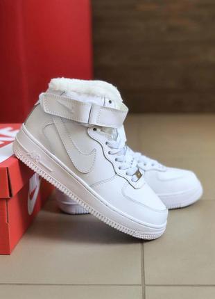 🔥кроссовки зимние nike air force 1 high white fur